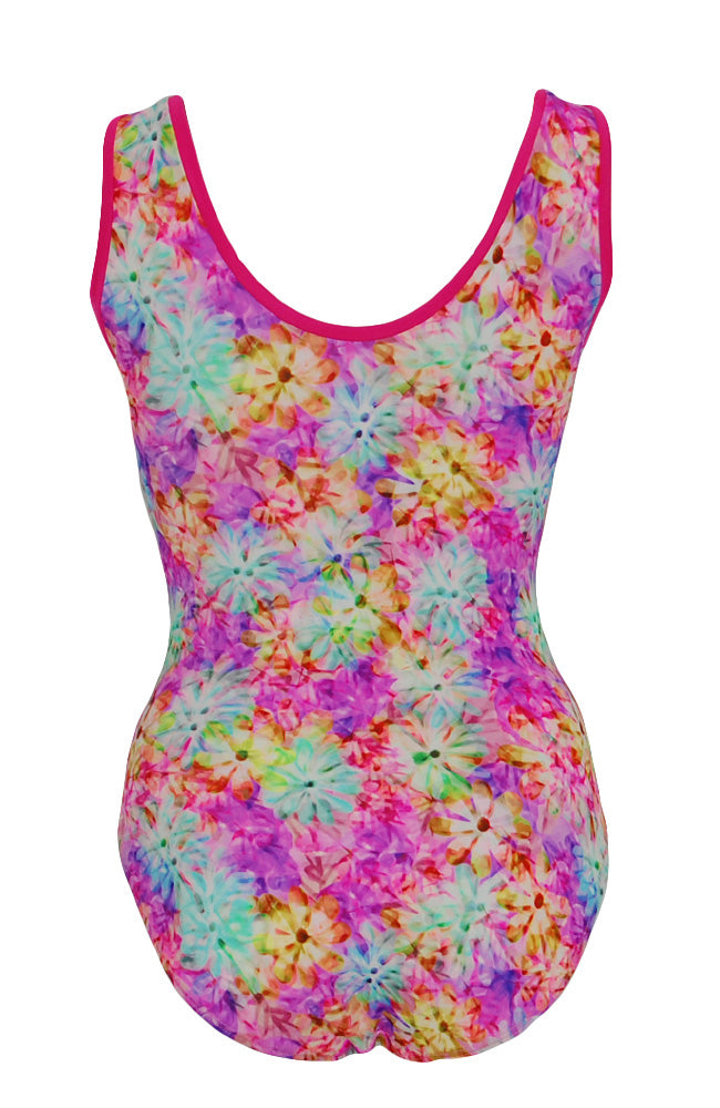 Daisy Blur Leotard Tank Style Back