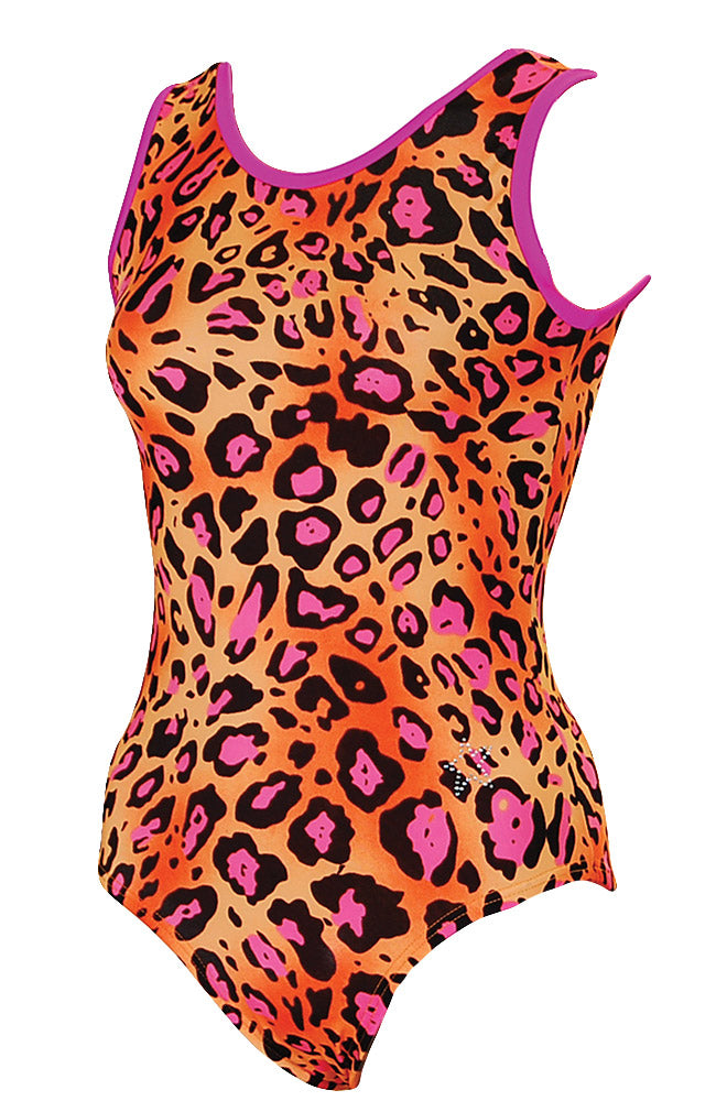 Pink Spotted Leopard Tank Style Front