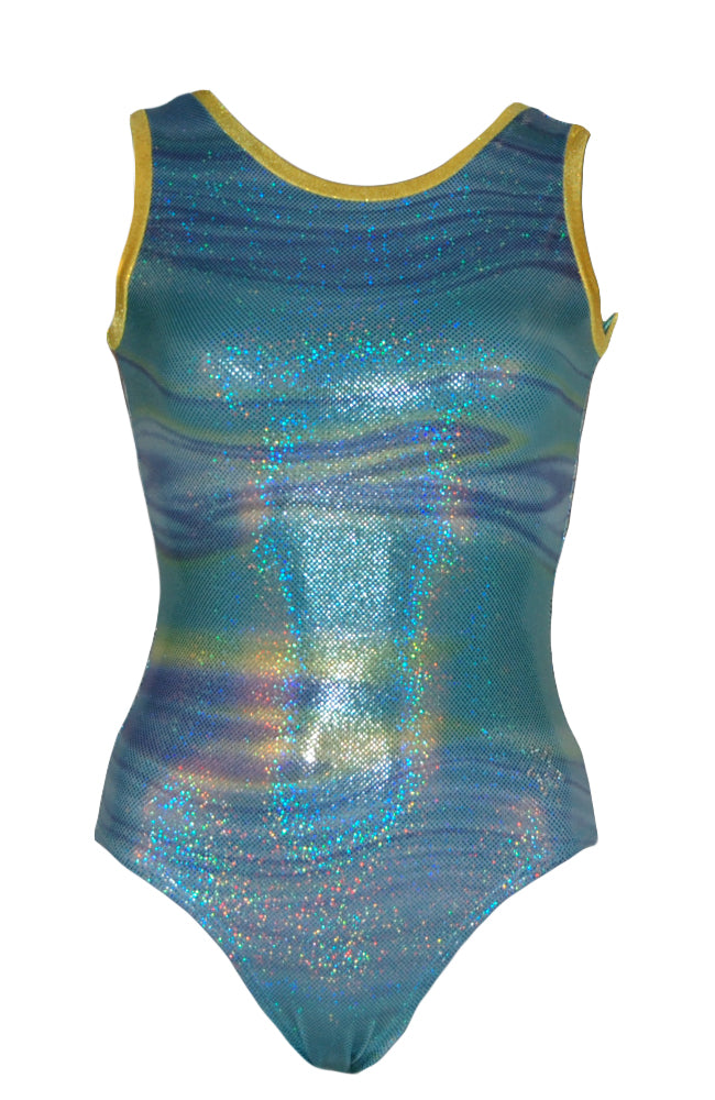 Ocean Wave Leotard Tank Style Front