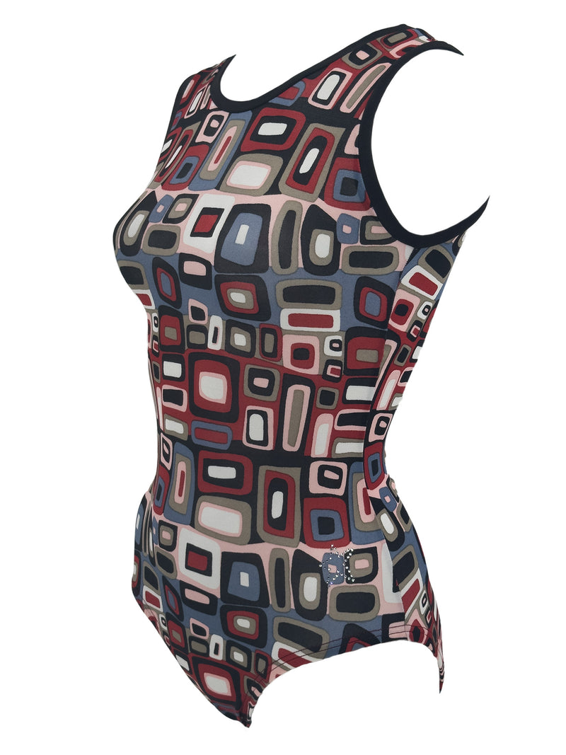 Side image tank style Geometric Leotard