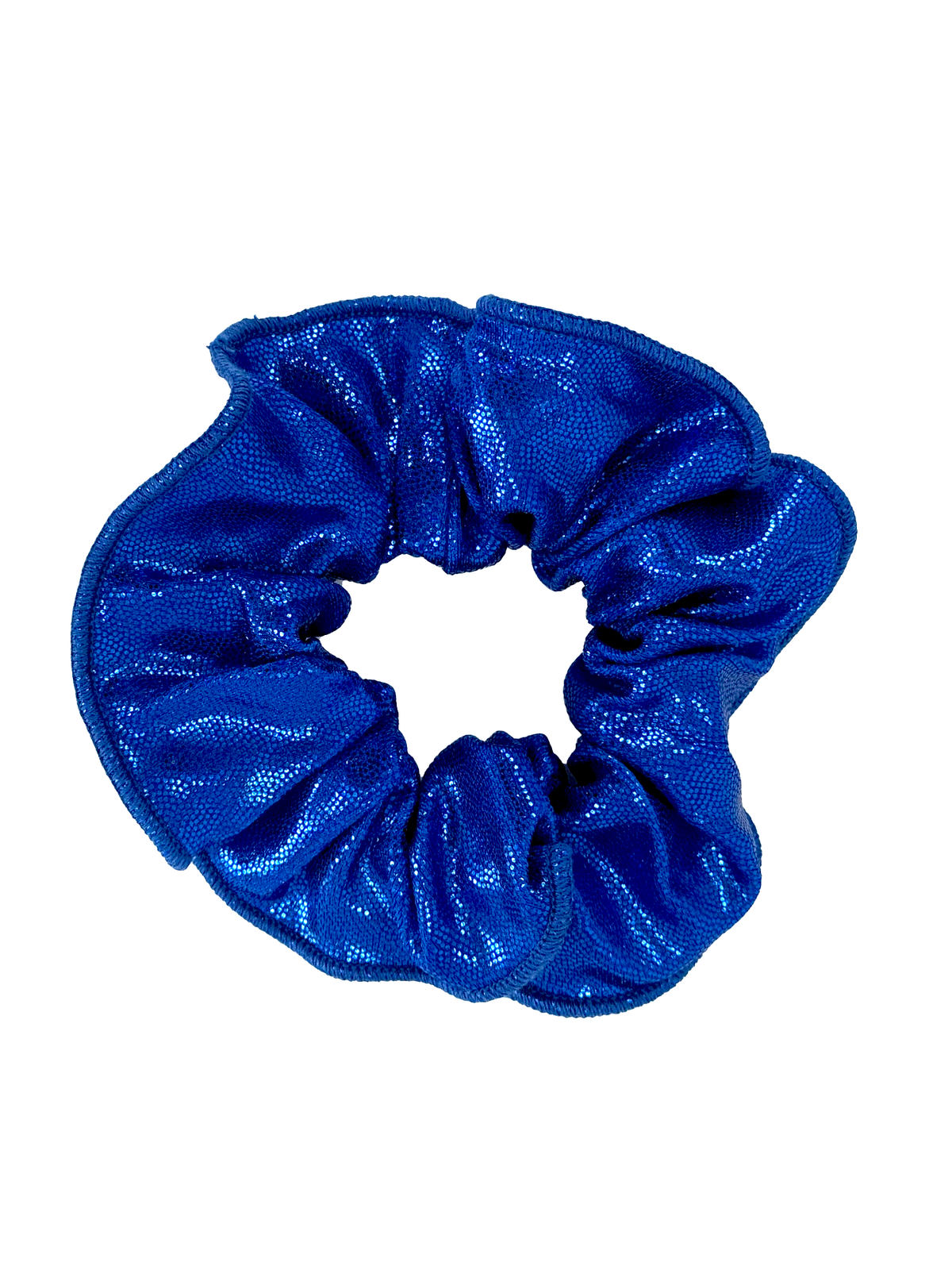 Blue scrunchie on a white background