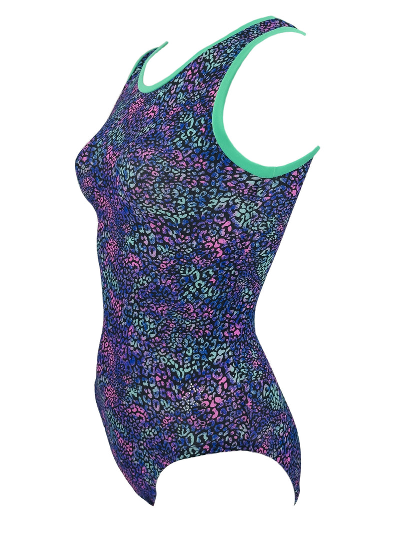 Side image tank style Leopard Print Leotard