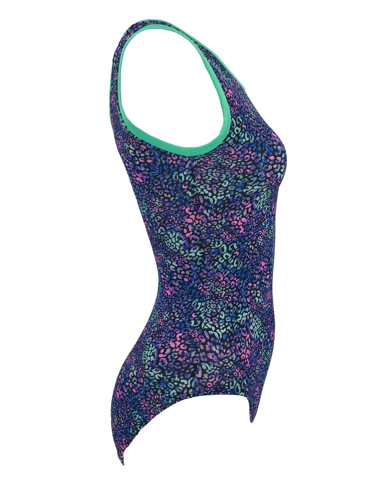 Full side image tank style Leopard Print Leotard