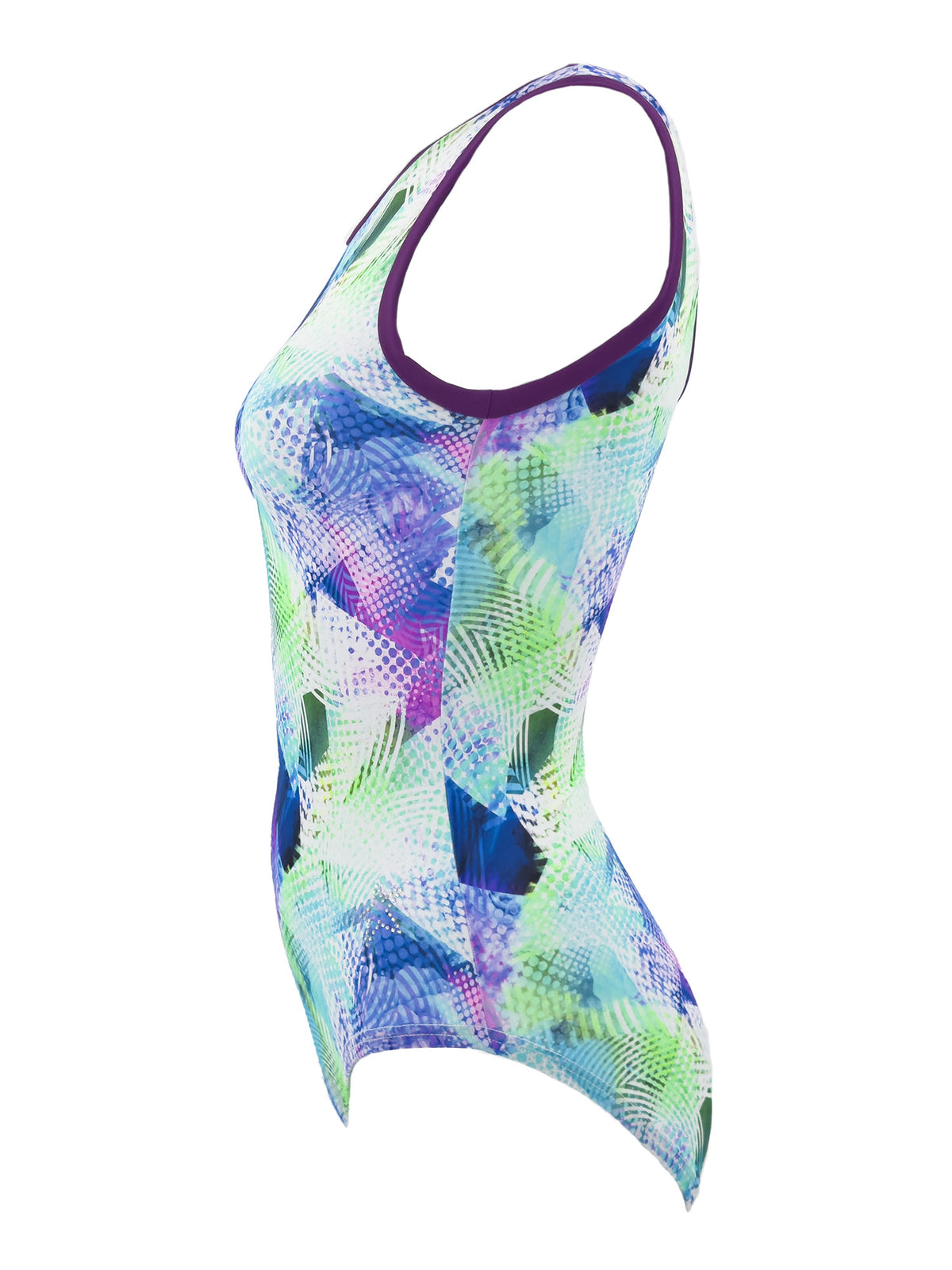 Full side image tank style Neon Triangle Leotard