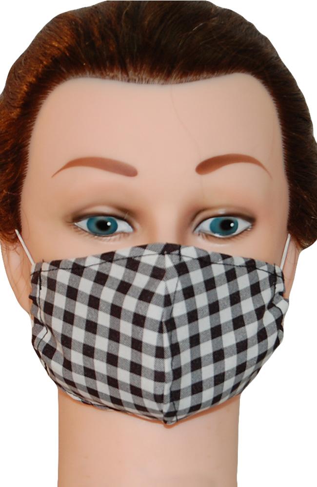 Face Mask Non-Medical Gingham Black and White